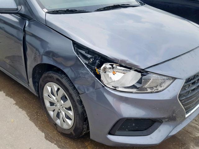 3KPC24A36JE013447 - 2018 HYUNDAI ACCENT SE GRAY photo 9