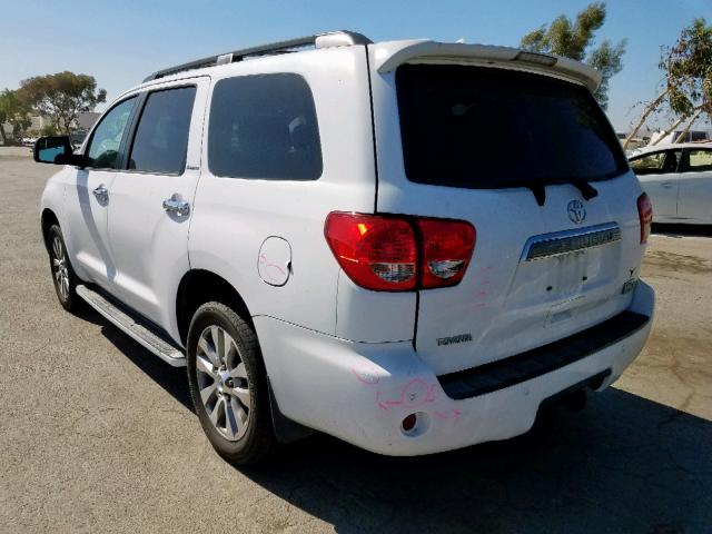 5TDJY5G17AS033696 - 2010 TOYOTA SEQUOIA LI WHITE photo 3