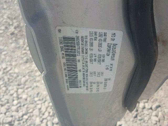 2A8GM68X77R126212 - 2007 CHRYSLER PACIFICA T SILVER photo 10