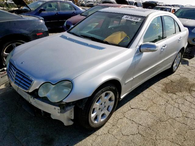 WDBRF61J15F567773 - 2005 MERCEDES-BENZ C 240 SILVER photo 2