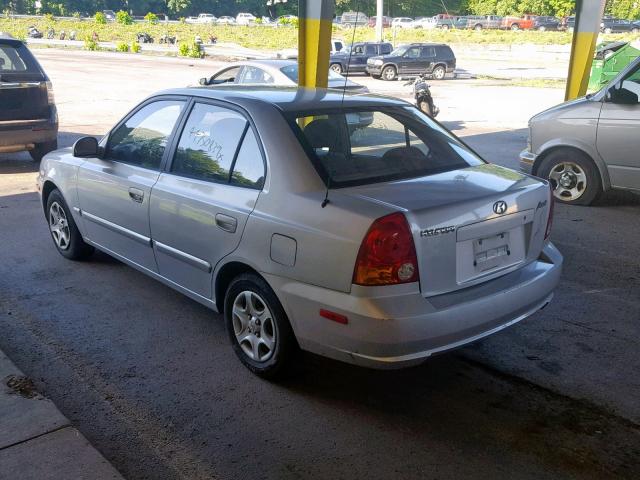 KMHCG45C43U487358 - 2003 HYUNDAI ACCENT GL SILVER photo 3