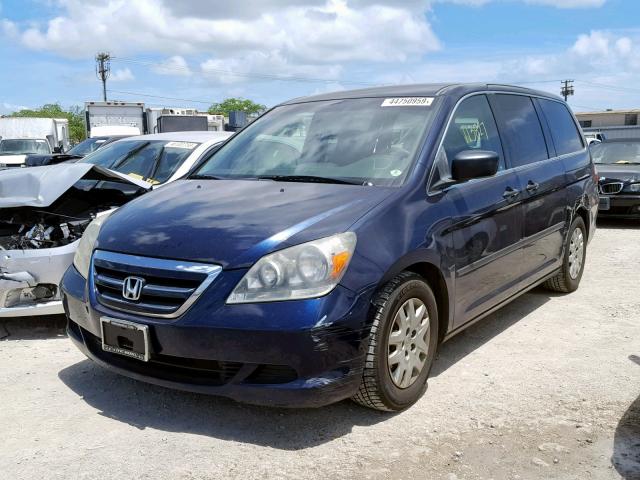 5FNRL38247B014534 - 2007 HONDA ODYSSEY LX BLUE photo 2