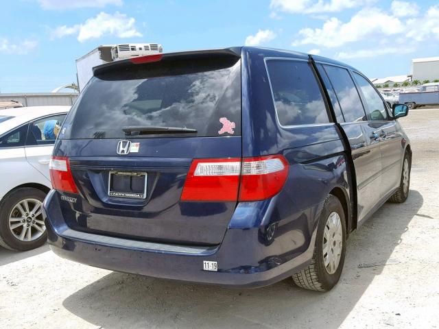 5FNRL38247B014534 - 2007 HONDA ODYSSEY LX BLUE photo 4