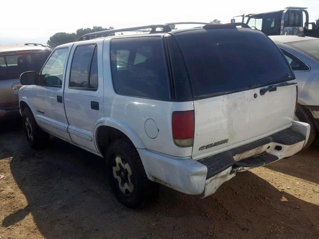 1GNDT13X34K163900 - 2004 CHEVROLET BLAZER WHITE photo 3