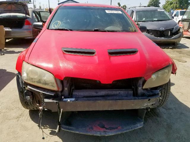 6G2ER57738L988128 - 2008 PONTIAC G8 RED photo 9