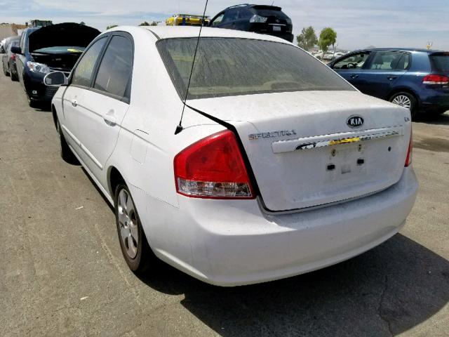 KNAFE222X95644754 - 2009 KIA SPECTRA EX WHITE photo 3