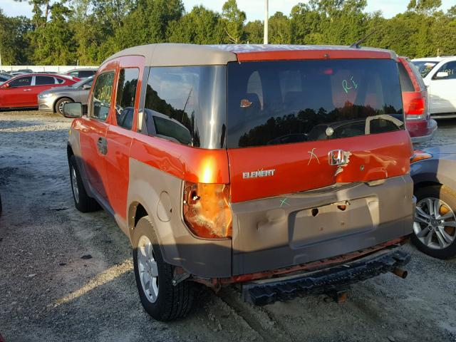 5J6YH175X4L005515 - 2004 HONDA ELEMENT EX ORANGE photo 3