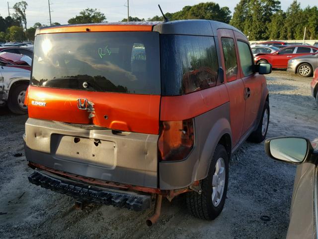 5J6YH175X4L005515 - 2004 HONDA ELEMENT EX ORANGE photo 4