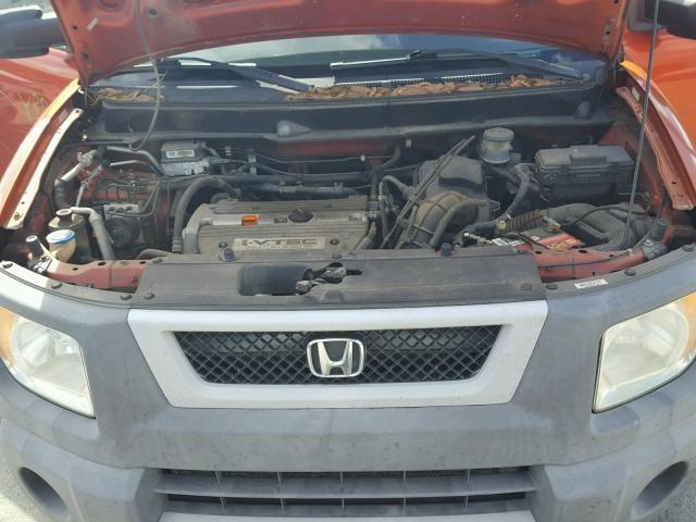 5J6YH175X4L005515 - 2004 HONDA ELEMENT EX ORANGE photo 7