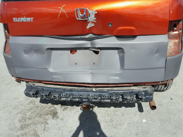 5J6YH175X4L005515 - 2004 HONDA ELEMENT EX ORANGE photo 9