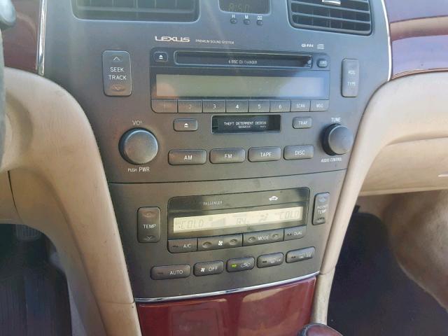 JTHBF30G220009905 - 2002 LEXUS ES 300 TAN photo 9