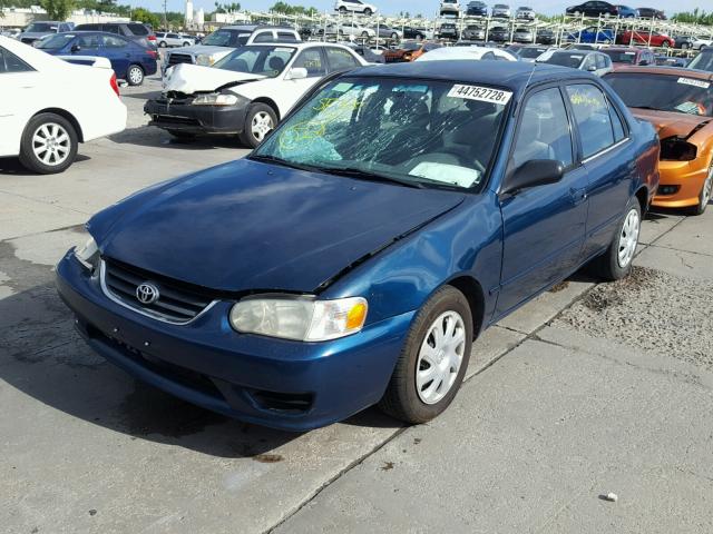 1NXBR12E01Z496274 - 2001 TOYOTA COROLLA CE BLUE photo 2