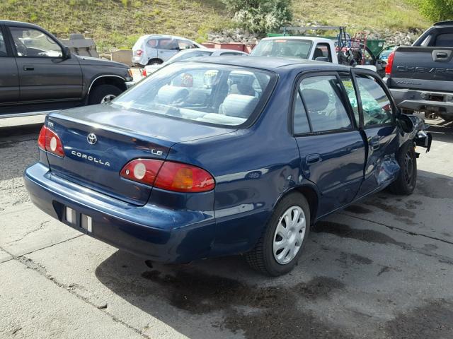 1NXBR12E01Z496274 - 2001 TOYOTA COROLLA CE BLUE photo 4