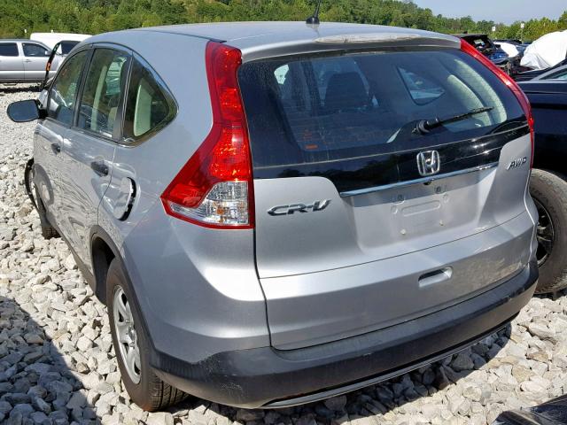 2HKRM4H34EH614044 - 2014 HONDA CR-V LX SILVER photo 3