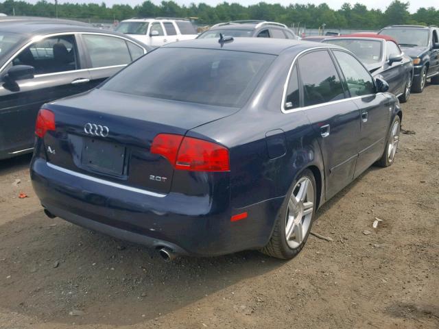 WAUAF78E15A538619 - 2005 AUDI A4 2.0T BLUE photo 4