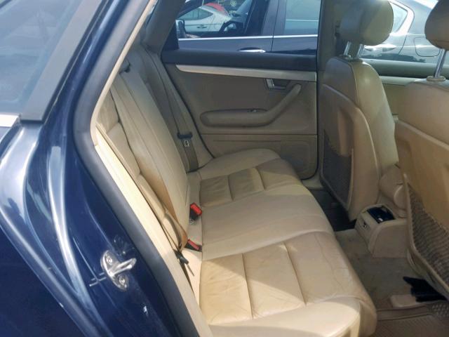 WAUAF78E15A538619 - 2005 AUDI A4 2.0T BLUE photo 6