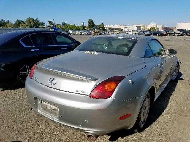 JTHFN48Y740052209 - 2004 LEXUS SC 430 SILVER photo 4