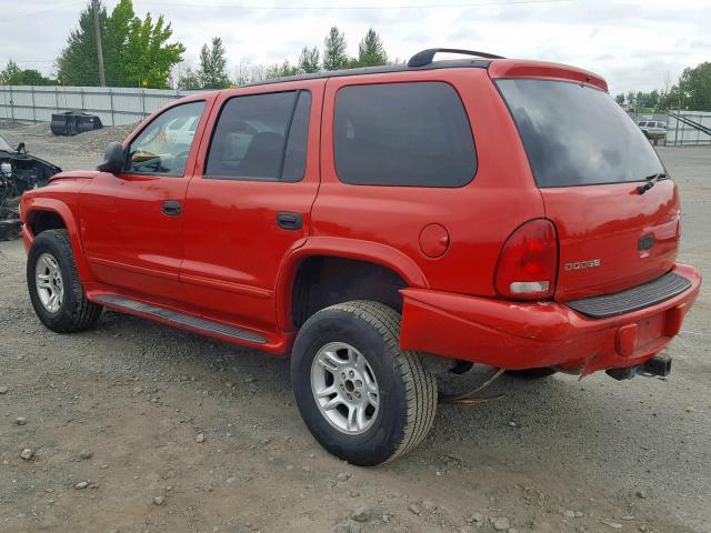 1B4HS28ZX1F646735 - 2001 DODGE DURANGO RED photo 3