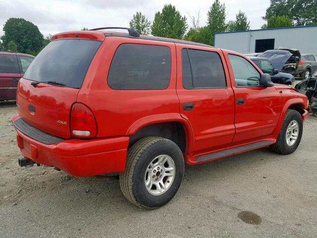 1B4HS28ZX1F646735 - 2001 DODGE DURANGO RED photo 4