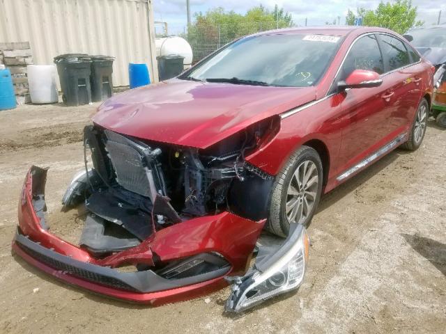 5NPE34AF9FH114419 - 2015 HYUNDAI SONATA SPO RED photo 2