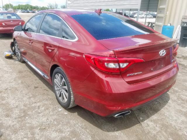 5NPE34AF9FH114419 - 2015 HYUNDAI SONATA SPO RED photo 3