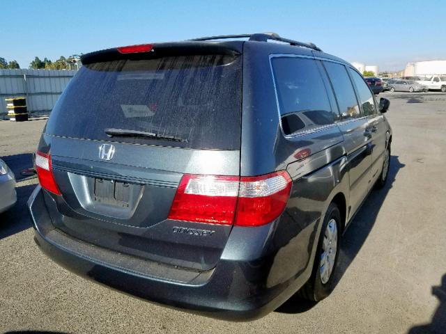 5FNRL38245B129826 - 2005 HONDA ODYSSEY LX GRAY photo 4