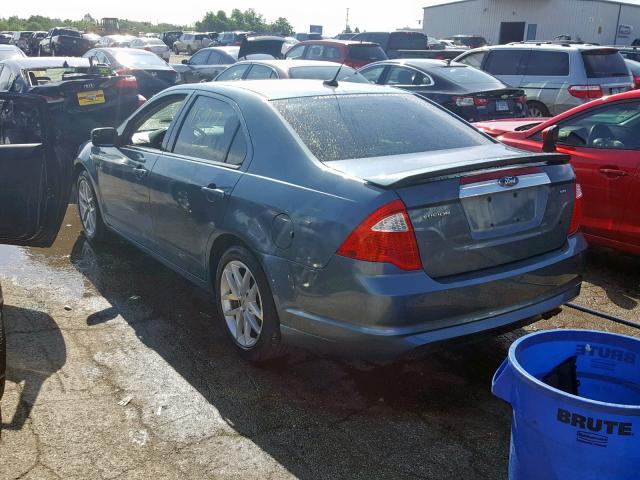 3FAHP0JA6CR281401 - 2012 FORD FUSION SEL GRAY photo 3