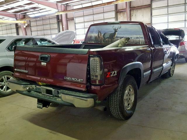 2GCEK19T711291606 - 2001 CHEVROLET SILVERADO MAROON photo 4