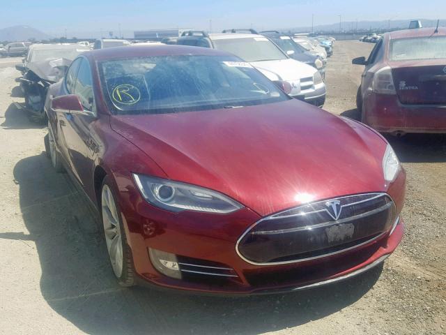 5YJSA1DP7CFS01015 - 2012 TESLA MODEL S RED photo 1