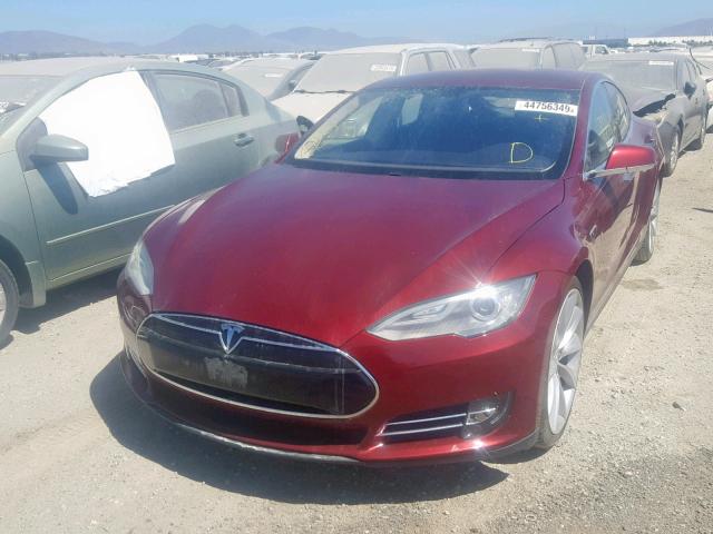 5YJSA1DP7CFS01015 - 2012 TESLA MODEL S RED photo 2