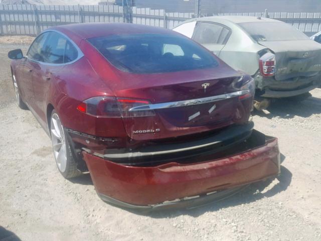 5YJSA1DP7CFS01015 - 2012 TESLA MODEL S RED photo 3