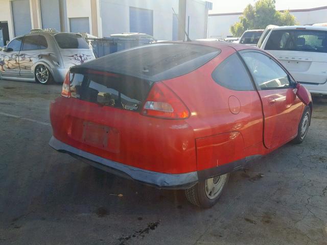 JHMZE137XYT000149 - 2000 HONDA INSIGHT RED photo 4