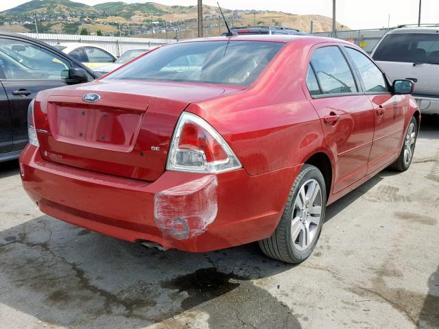 3FAHP07ZX7R190019 - 2007 FORD FUSION SE RED photo 4