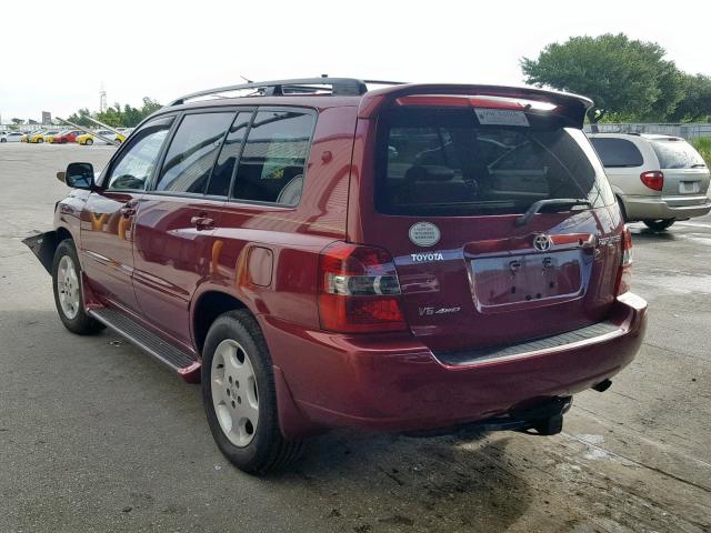 JTEEP21A850085340 - 2005 TOYOTA HIGHLANDER RED photo 3