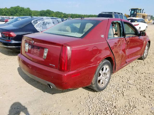 1G6DW677650162537 - 2005 CADILLAC STS RED photo 4