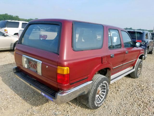 JT3RN27V2L0000497 - 1990 TOYOTA 4RUNNER RN MAROON photo 4