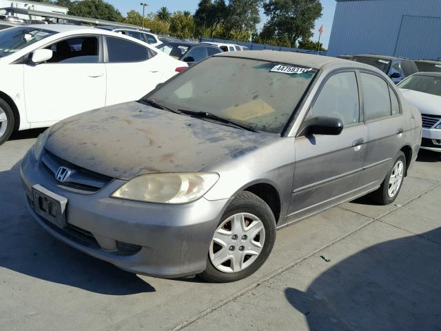 2HGES16355H577943 - 2005 HONDA CIVIC DX V GRAY photo 2