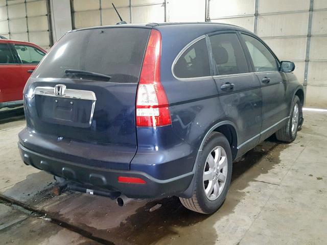 5J6RE38798L009053 - 2008 HONDA CR-V EXL BLUE photo 4