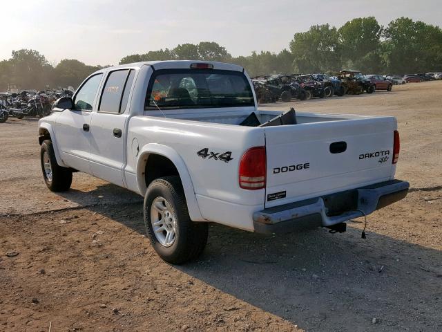 1D7HG38X93S227607 - 2003 DODGE DAKOTA QUA WHITE photo 3