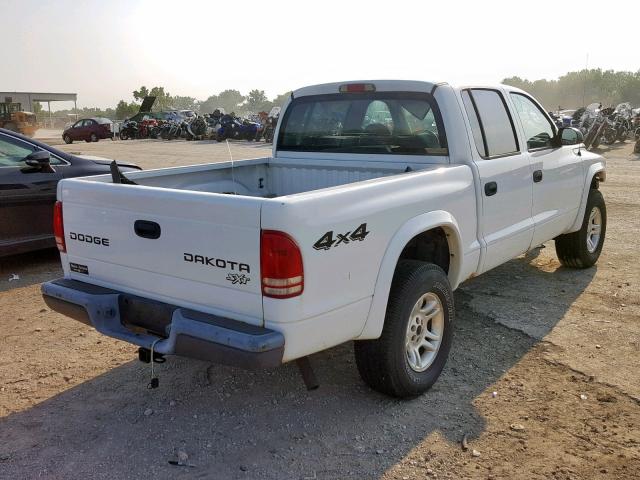 1D7HG38X93S227607 - 2003 DODGE DAKOTA QUA WHITE photo 4