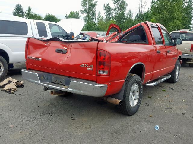 1D7HU18D64S741466 - 2004 DODGE RAM 1500 S RED photo 4