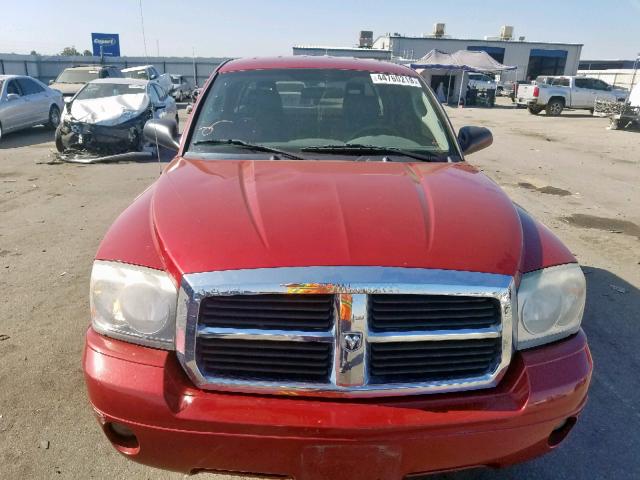 1D7HW42P97S103716 - 2007 DODGE DAKOTA SLT RED photo 9