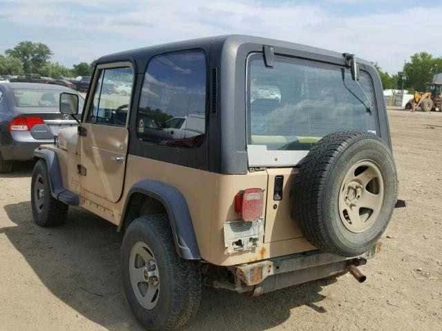 1J4FY29SXRP411424 - 1994 JEEP WRANGLER / TAN photo 3