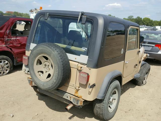 1J4FY29SXRP411424 - 1994 JEEP WRANGLER / TAN photo 4