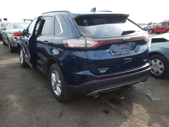 2FMPK4J80HBC22015 - 2017 FORD EDGE SEL BLUE photo 3