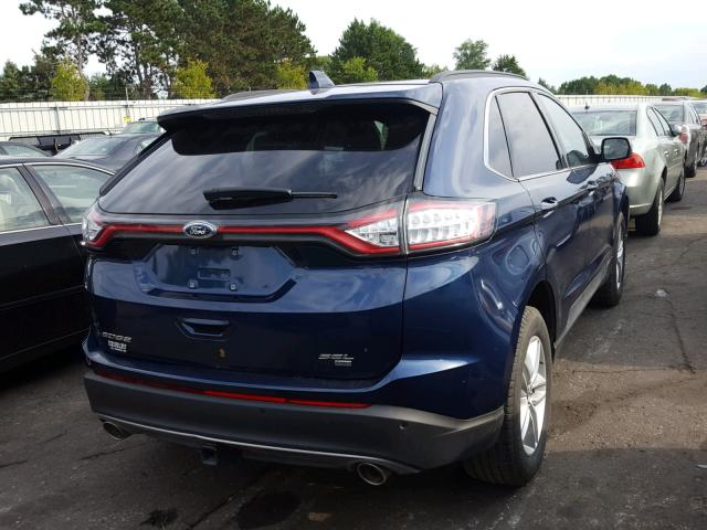 2FMPK4J80HBC22015 - 2017 FORD EDGE SEL BLUE photo 4