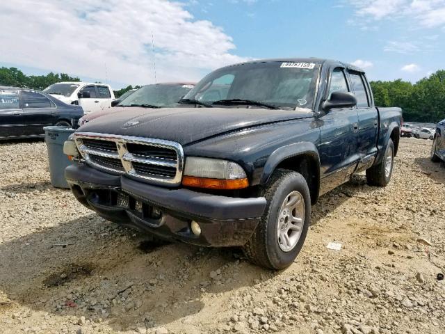 1D7HL38K34S585450 - 2004 DODGE DAKOTA QUA BLACK photo 2