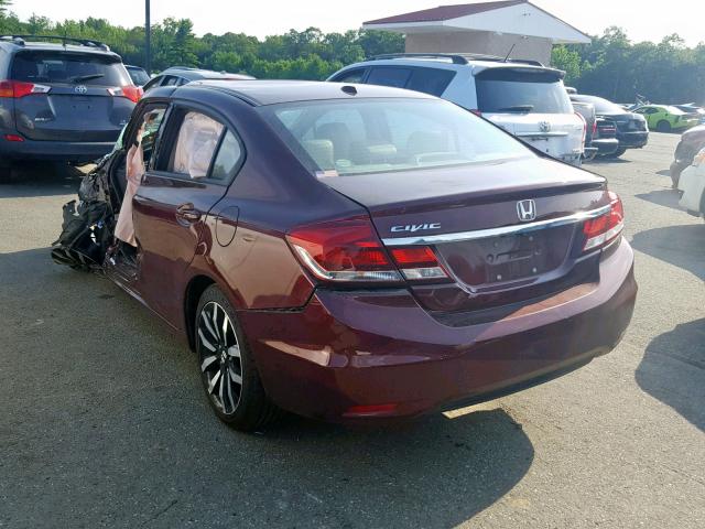 19XFB2F98EE263938 - 2014 HONDA CIVIC EXL 红色 照片 3