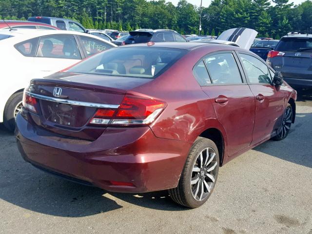 19XFB2F98EE263938 - 2014 HONDA CIVIC EXL 红色 照片 4