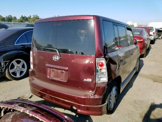 JTLKT324540146986 - 2004 TOYOTA SCION XB 勃艮第红 照片 4